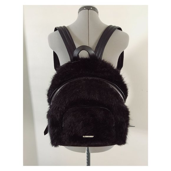 KENDALL & KYLIE Black Faux Fur Mini Backpack Kendall & Kylie | Bags | Kendall And Kylie Black Fur  main image 3